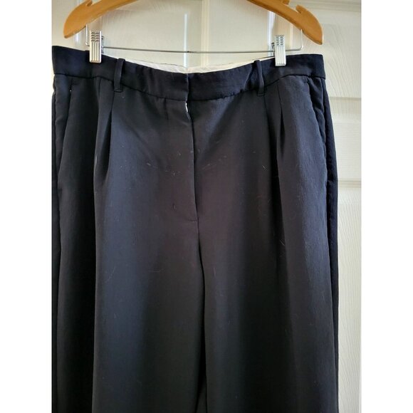 Aritzia Effortless Black Crepe Pants size 16 trousers Pleated wide Quiet luxury - Picture 4 of 12